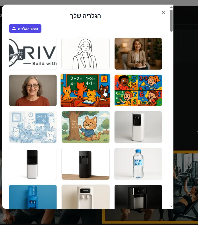 Your business gallery showing previously uploaded images
